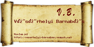 Vásárhelyi Barnabás névjegykártya
