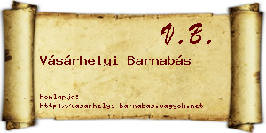 Vásárhelyi Barnabás névjegykártya